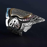 Shahada Inscripted Zihgir Silver Archer's Ring (2)